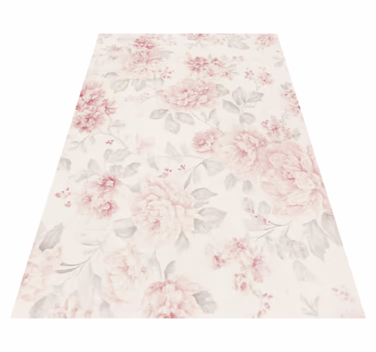 Vinylmatta sovrum vintage rosa blommönster - Tenstickers