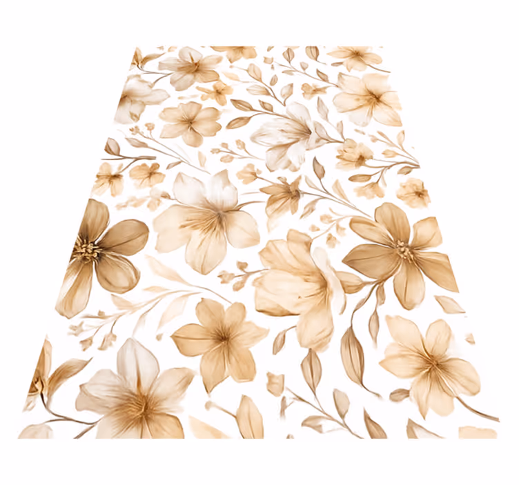 Vinylmatta sovrum realistisk blommönster - Tenstickers