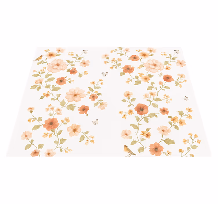 Vinylmatta sovrum enkla vita små blommor - Tenstickers