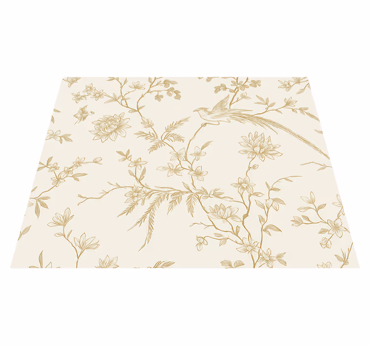 Vinylmatta sovrum elegant blommönster - Tenstickers