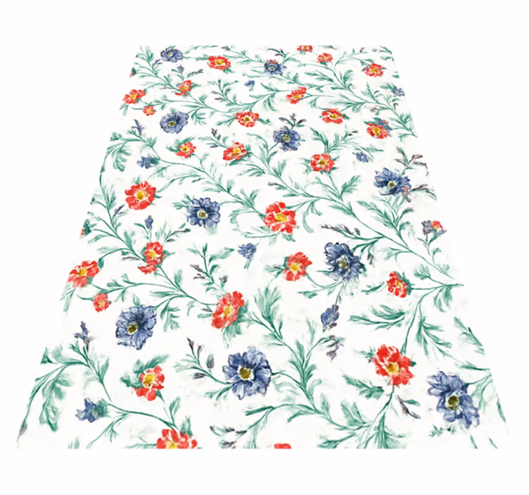 Vinylmatta sovrum retro blommor design - Tenstickers