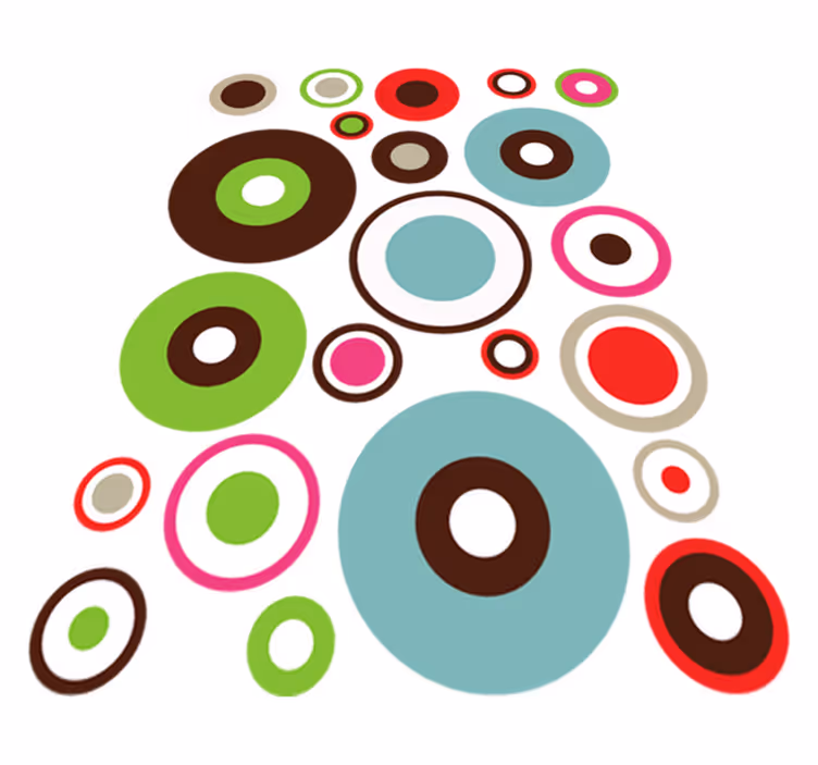 Vinylmatta geometrisk enkla geometriska cirklar - Tenstickers