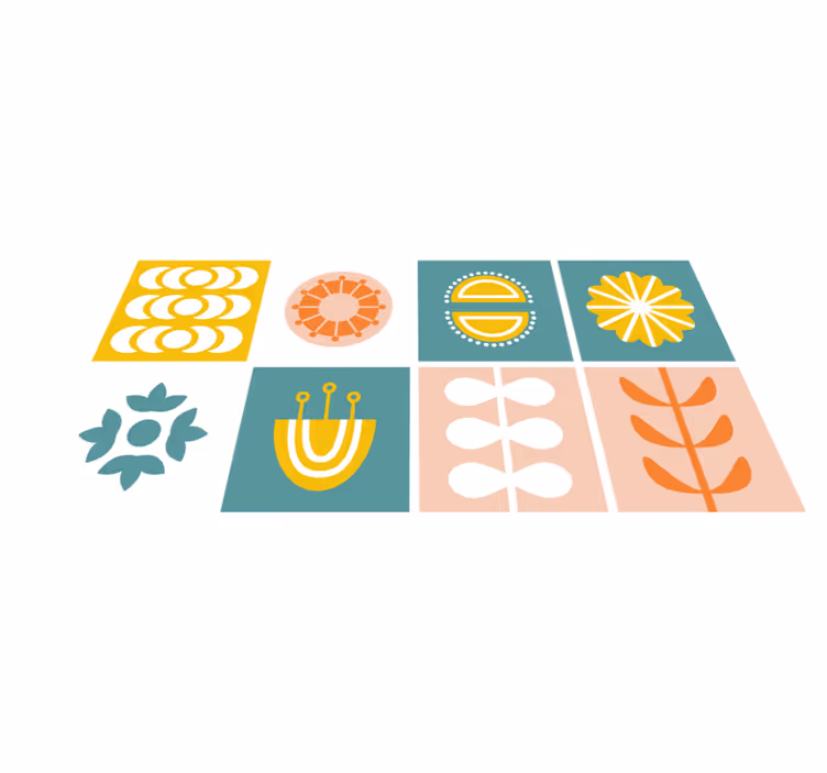 Vinylmatta geometrisk norsk azulejo - Tenstickers