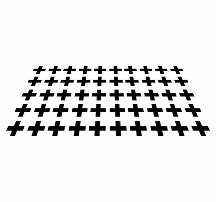 Vinylmatta geometrisk svart och vit kors - Tenstickers