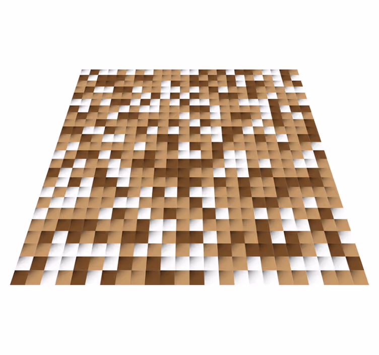 Vinylmatta geometrisk bruna rutor - Tenstickers
