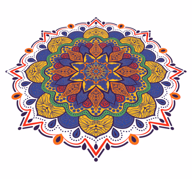 Vinylmatta geometrisk färgglad blommmandala - Tenstickers