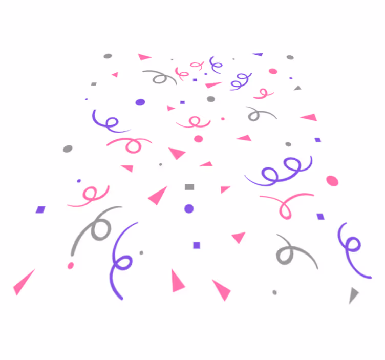 Vinylmatta geometrisk grå rosa och lila konfetti - Tenstickers