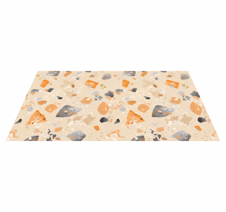 Vinylmatta geometrisk monokrom terrazzo mönster - Tenstickers