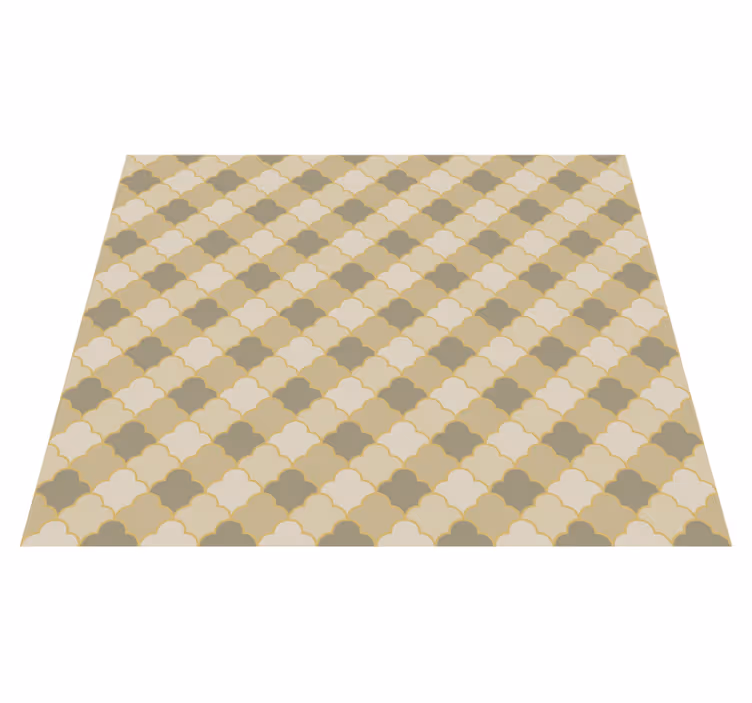 Vinylmatta geometrisk beige art deco mönster - Tenstickers