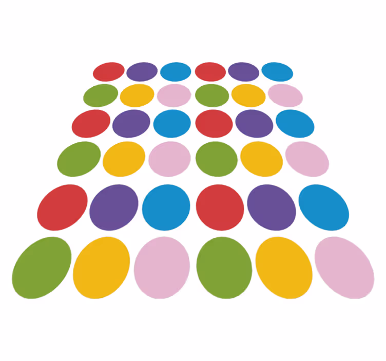 Vinylmatta geometrisk färgglad cirkelmönster - Tenstickers