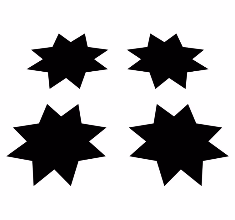 Vinylmatta geometrisk svarta stjärnformer - Tenstickers