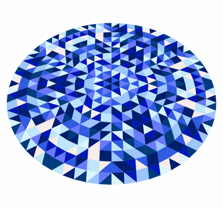 Vinylmatta geometrisk cirkulärt blått mönster - Tenstickers