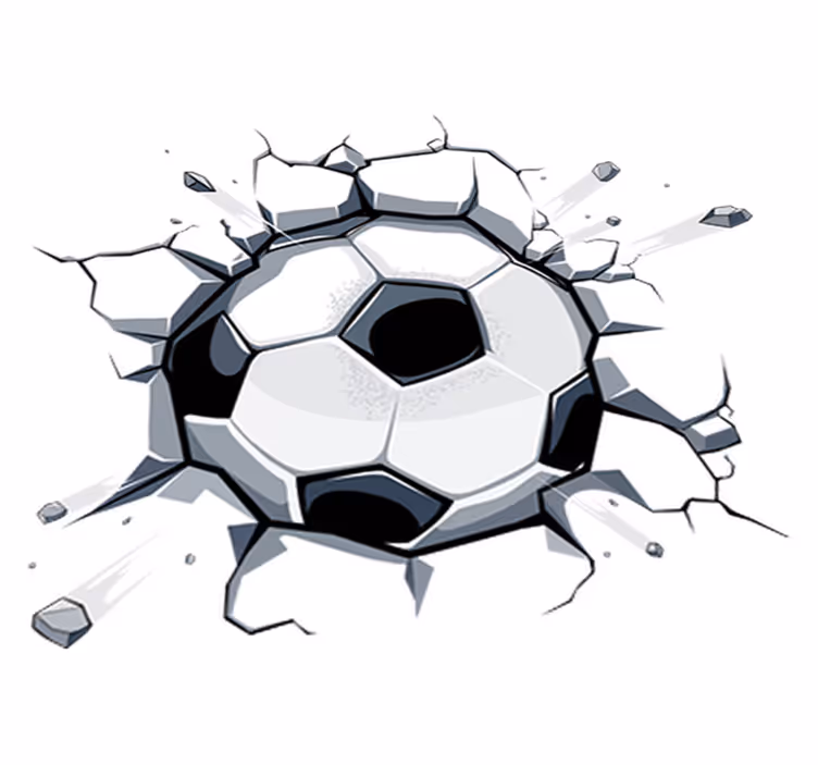 Vinylmatta barn 3d fotbollsboll - Tenstickers