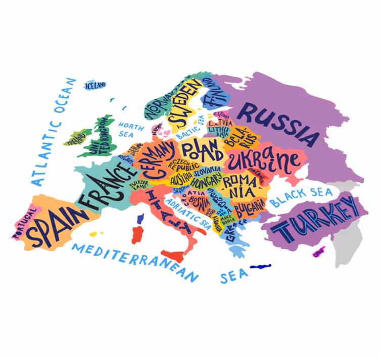 Vinylmatta barn europa karta - Tenstickers