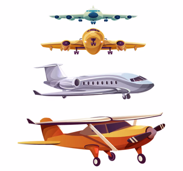 Flygplansmönster vinylmatta barn - Tenstickers
