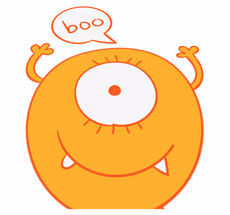 Vinylmatta barn monsterklistermärke gul - Tenstickers