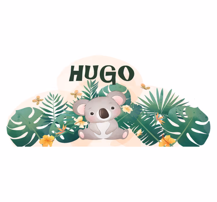 Vinylmatta barn söt koala pojke med namn - Tenstickers