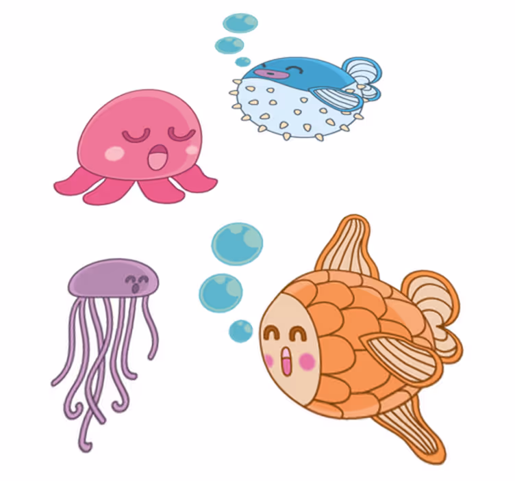 Vinylmatta barn fiskillustration för barn - Tenstickers