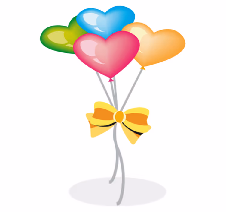 Vinylmatta barn med hjärtformade luftballonger - Tenstickers