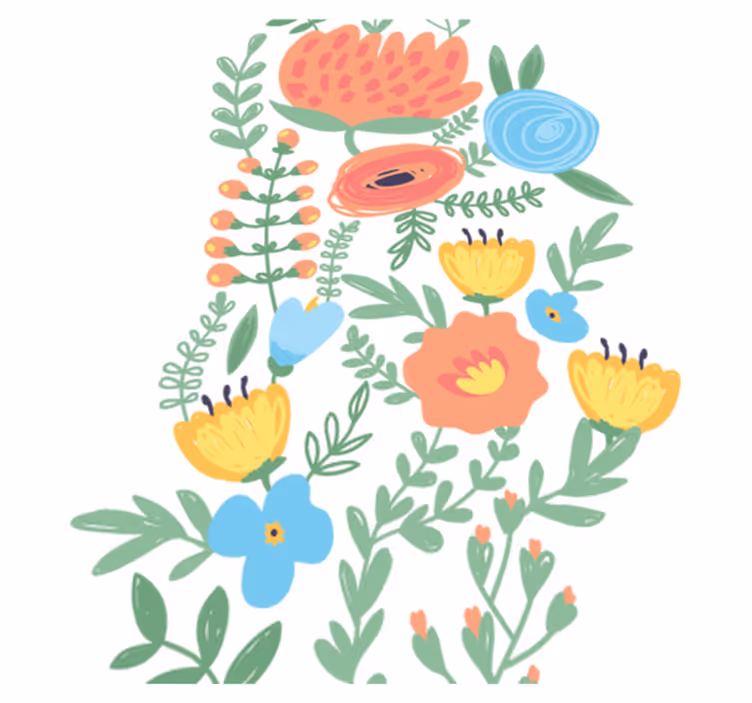 Vinylmatta barn blommotiv för dörrar - Tenstickers