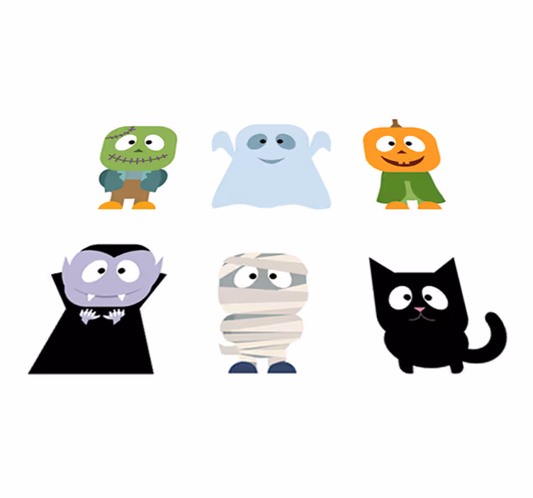 Vinylmatta barn halloweenmonster klistermärken - Tenstickers
