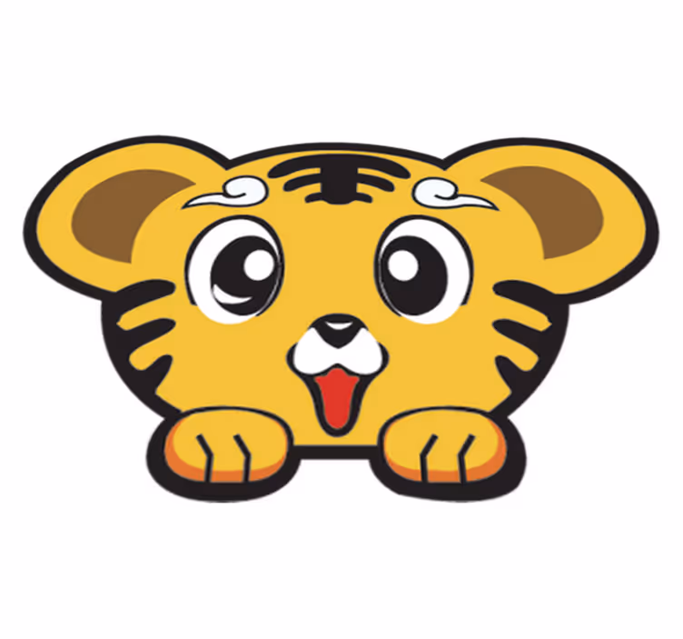 Vinylmatta barn glad tiger - Tenstickers
