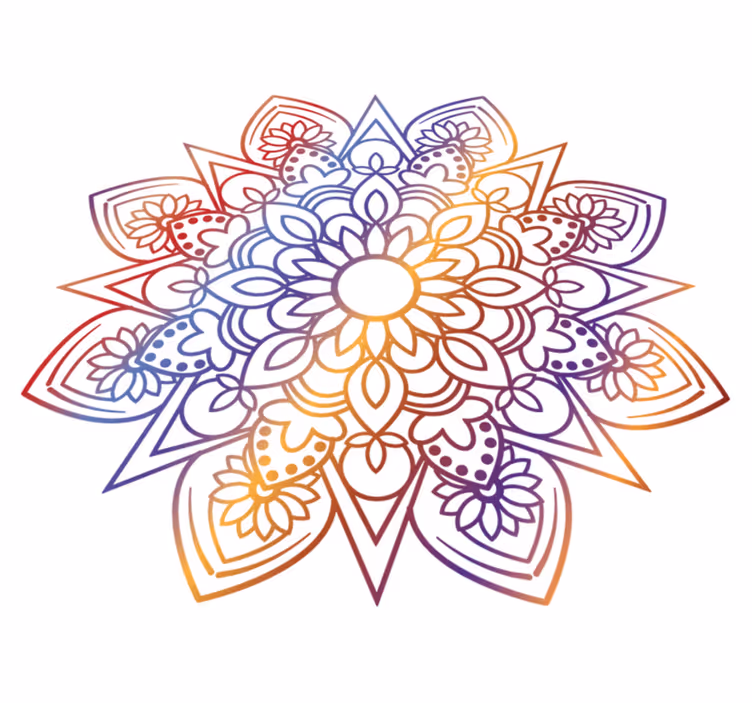 Vinylmatta sovrum vivid brinnande mandala - Tenstickers