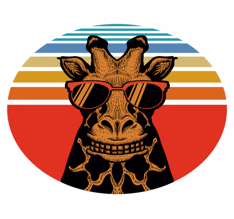 Vinylmatta sovrum hipster giraff - Tenstickers