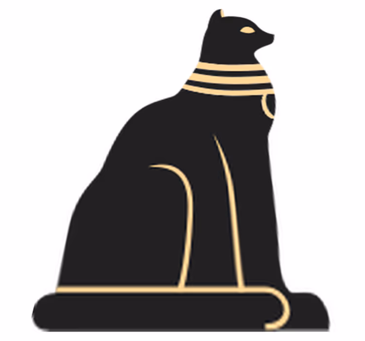 Vinylmatta sovrum egiptisk katt - Tenstickers