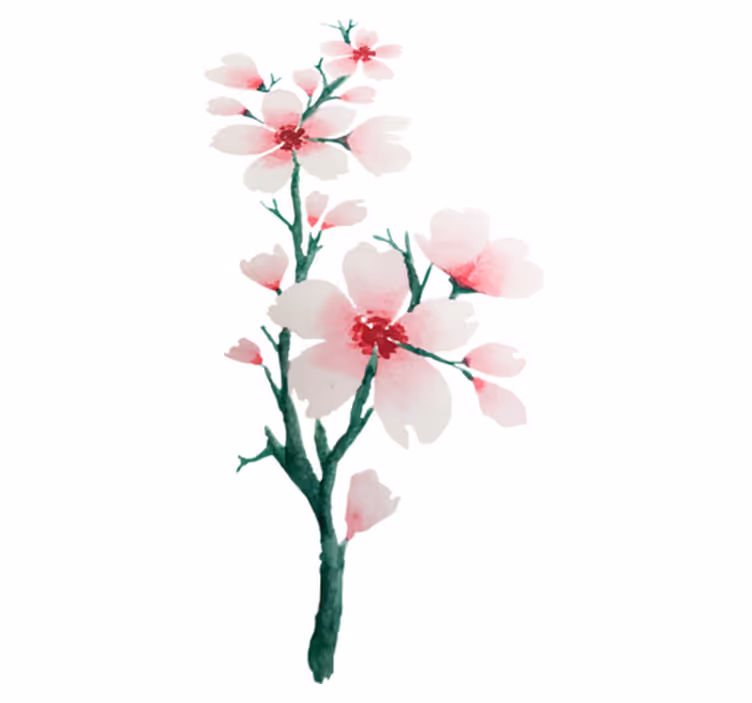Vinylmatta sovrum med söta vita blommor design - Tenstickers