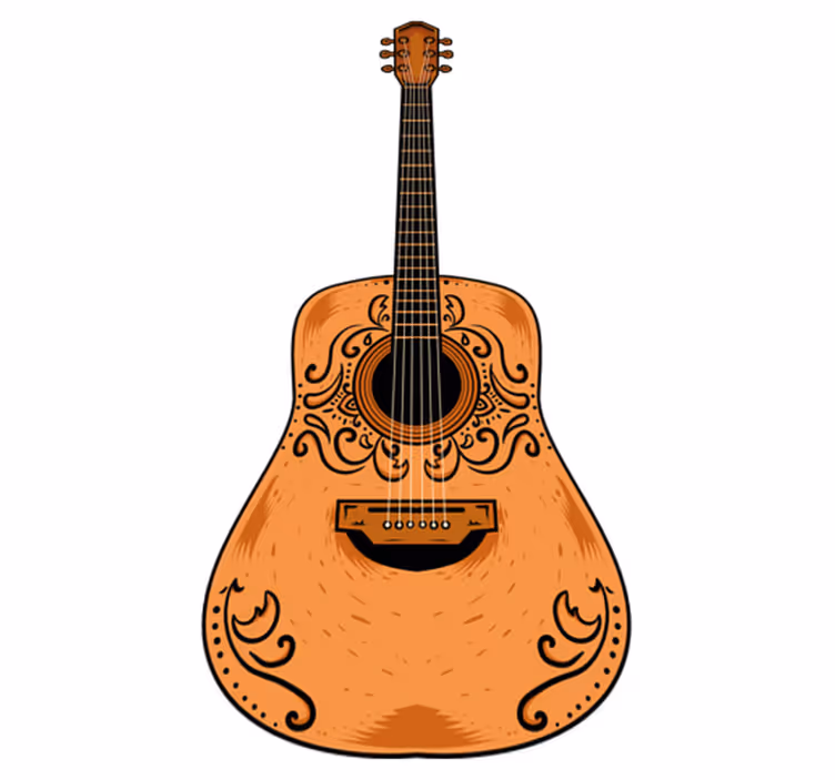 Orange gitarr vinylmatta sovrum - Tenstickers