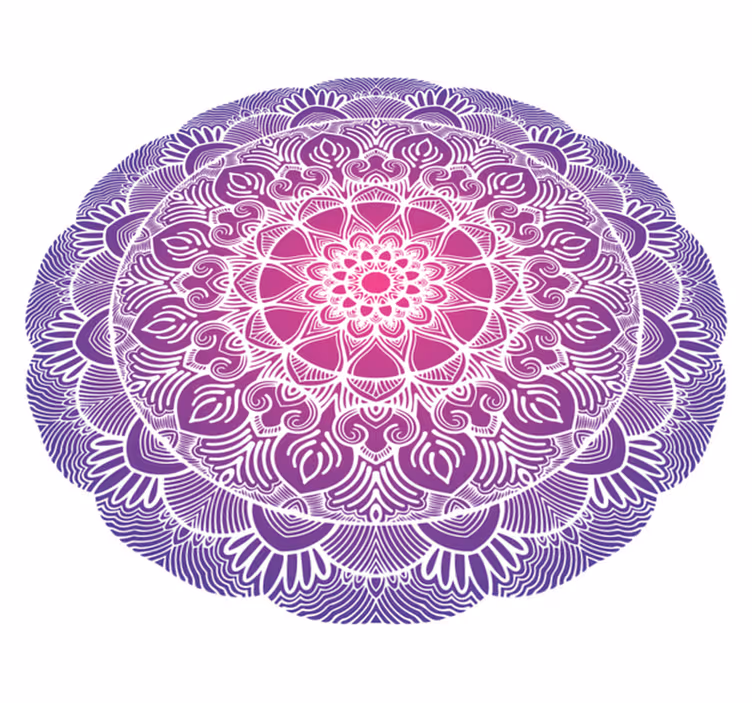 Vinylmatta sovrum lila livets blomma mandala - Tenstickers