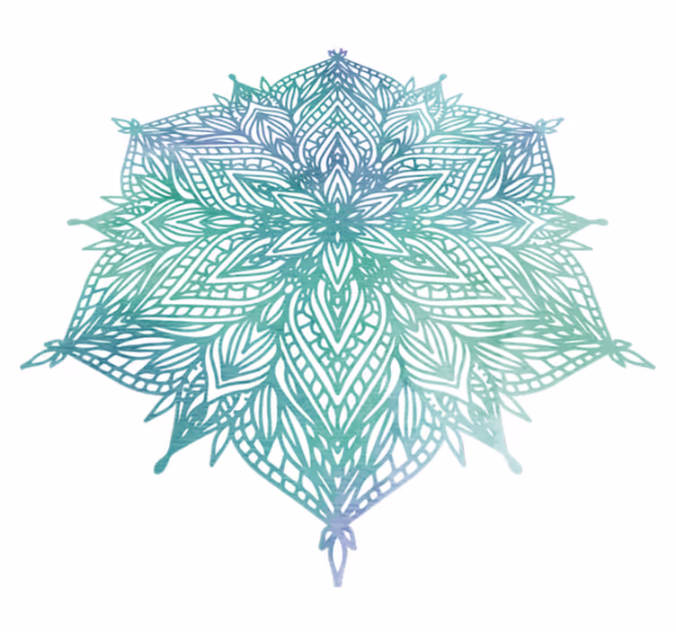 Vinylmatta sovrum turkos mandala - Tenstickers