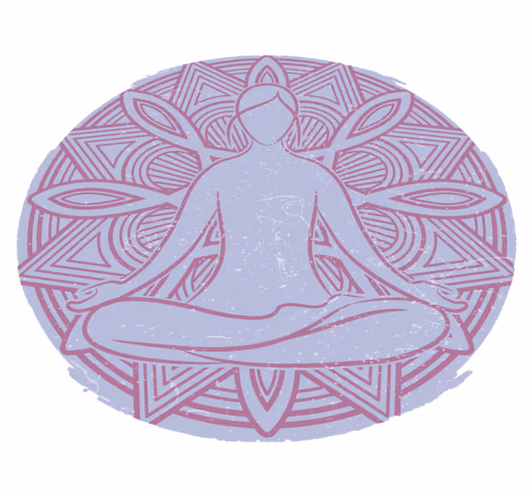Vinylmatta sovrum yoga lotusblomma - Tenstickers