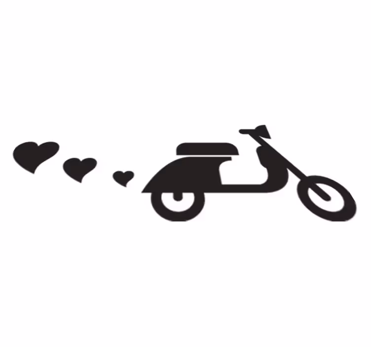 Vinylmatta sovrum motorcyklar och hjärtan - Tenstickers