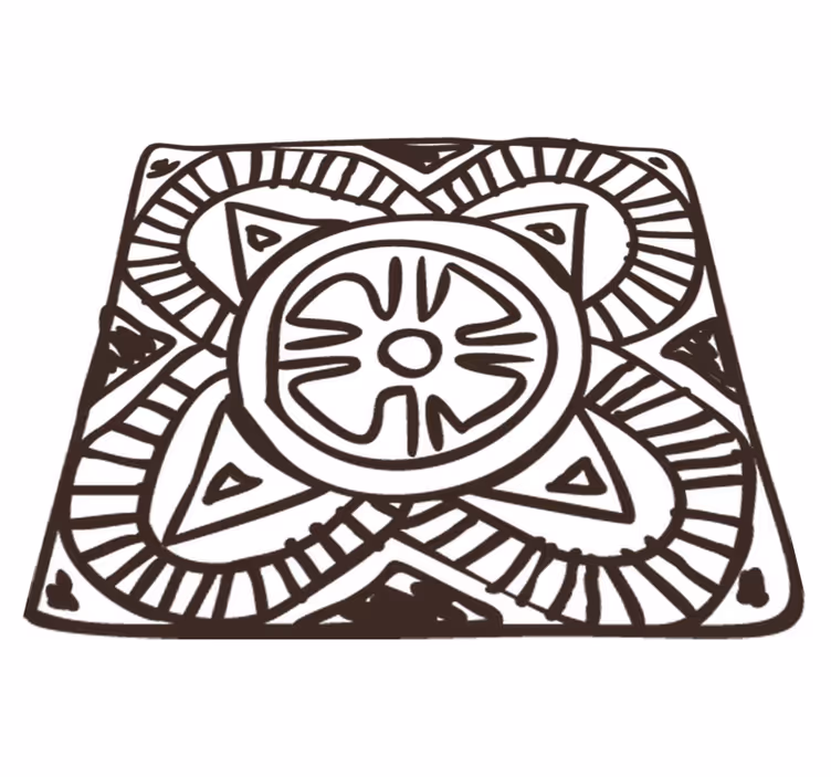 Vinylmatta sovrum etniska blommor plattor - Tenstickers