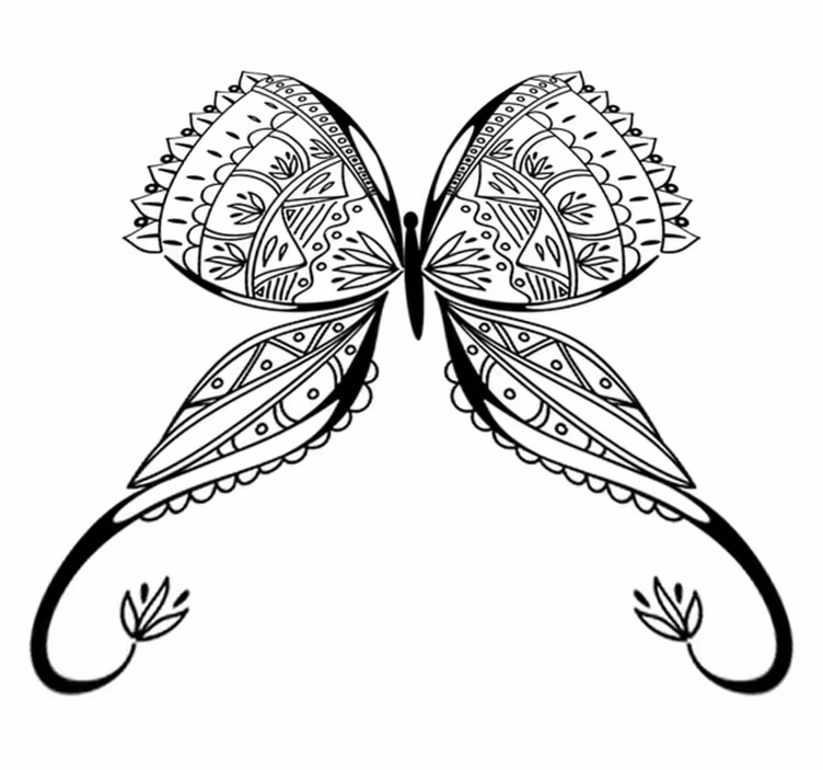 Vinylmatta sovrum graceful butterfly - Tenstickers