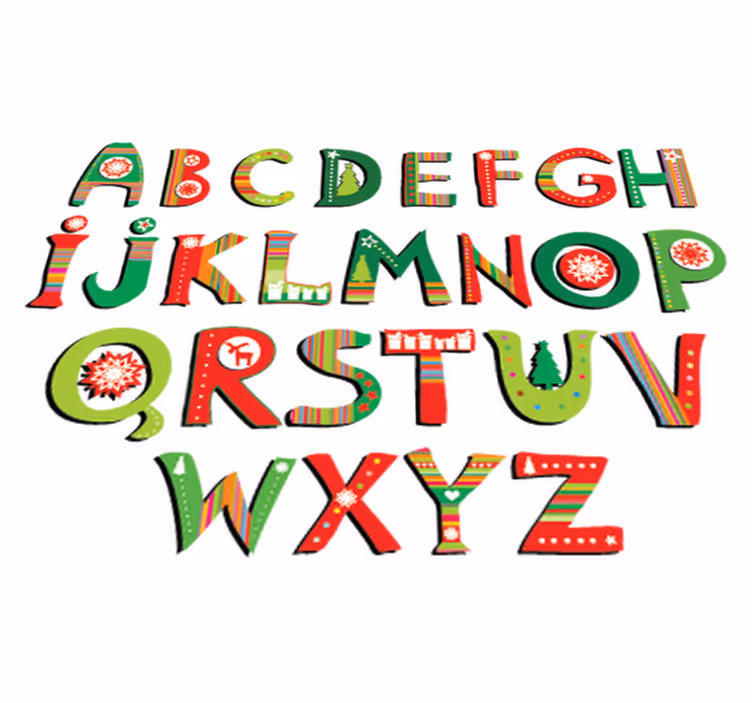 Vinylmatta barn grön och röd alfabet - Tenstickers