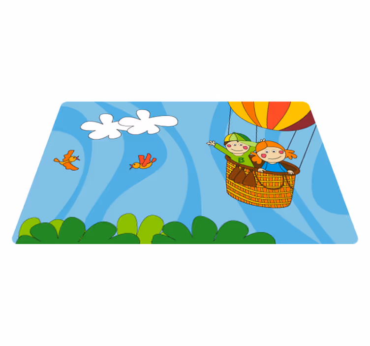 Vinylmatta barn flygande luftballong - Tenstickers