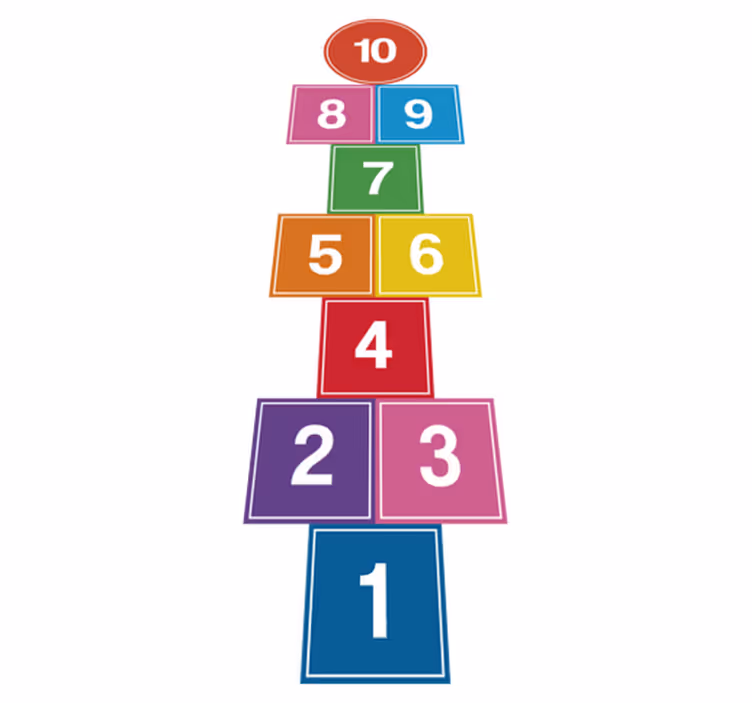 Vinylmatta spel färgglad hoppmatta - Tenstickers