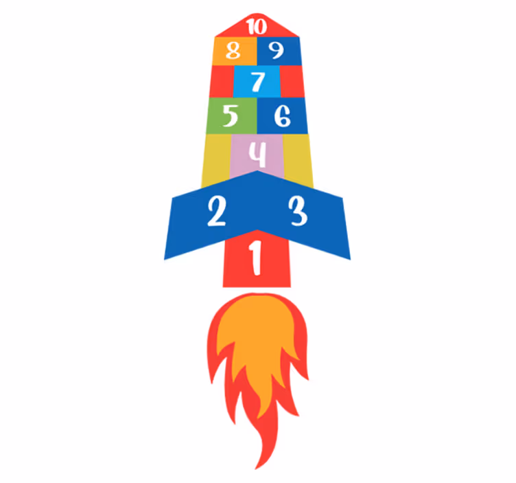 Vinylmatta spel hoppa raket - Tenstickers