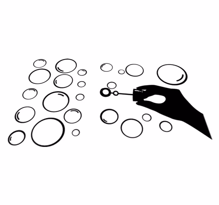 Vinylmatta spel dekorativ siluett hand bubblor - Tenstickers