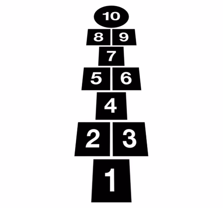 Vinylmatta spel hoppmatte rutor - Tenstickers