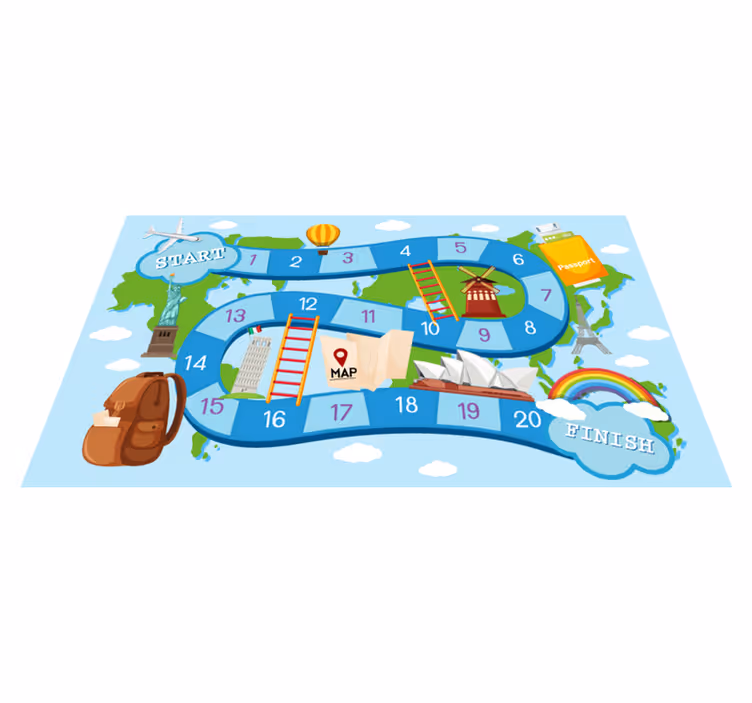 Vinylmatta spel spel om världen - Tenstickers