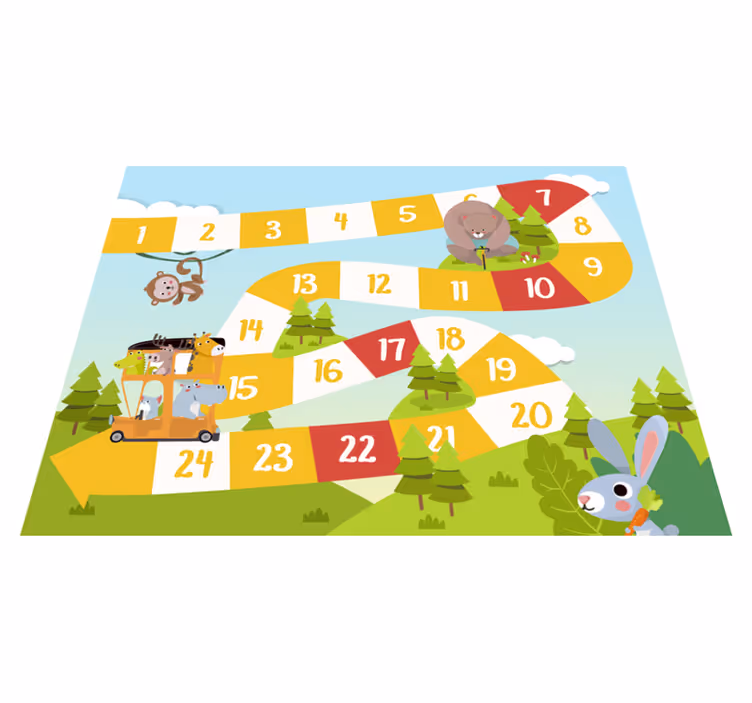 Vinylmatta spel tecknad djurliv - Tenstickers