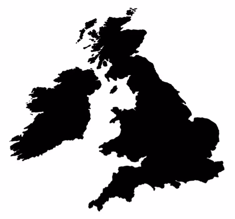 Vinylmatta världskarta enfärgad england - Tenstickers