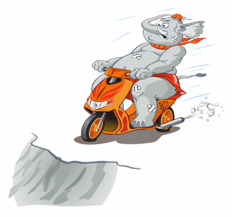 Vinylmatta barn elefant på motorcykel - Tenstickers