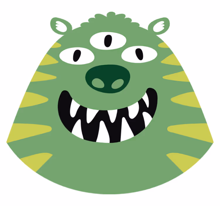 Vinylmatta barn glada monstret - Tenstickers