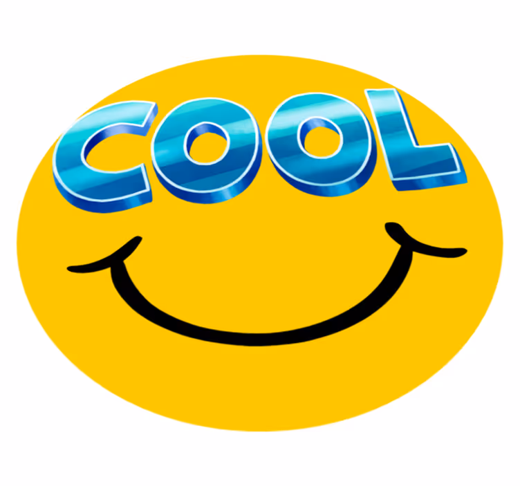 Vinylmatta barn cool smiley skateboard - Tenstickers