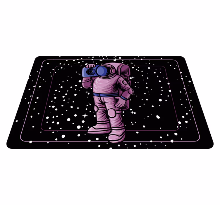 Vinylmatta barn astronaut som håller radioband - Tenstickers